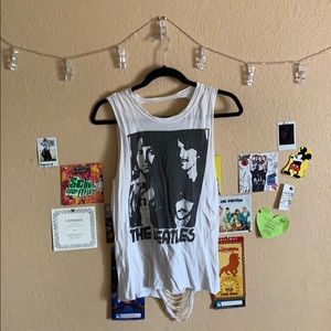 Distressed Beatles Tank Top